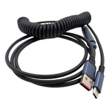 Cable Usb C En Espiral Con Conector Desmontable/1,4 M De