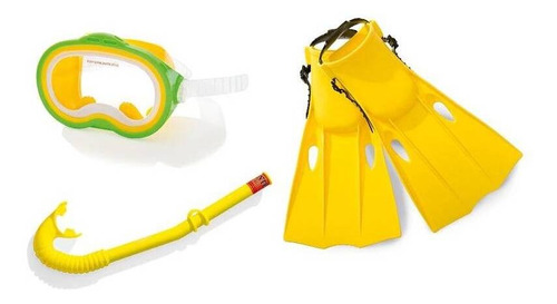 Kit Mergulho Master Intex Máscara Snorkel & Nadadeira