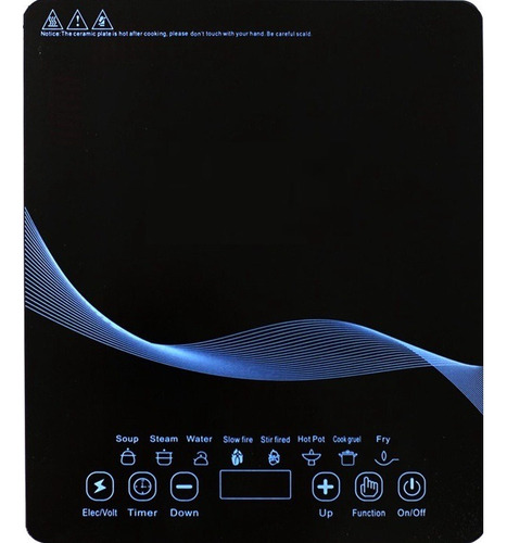 Parrilla Electrica De Induccion 2200w Control Táctil Cocina Color Negro