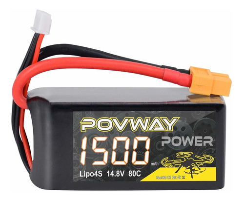 Bateria Lipo Povway 4s 14.8v 1500mah 80c Con Xt60 Plug Compa