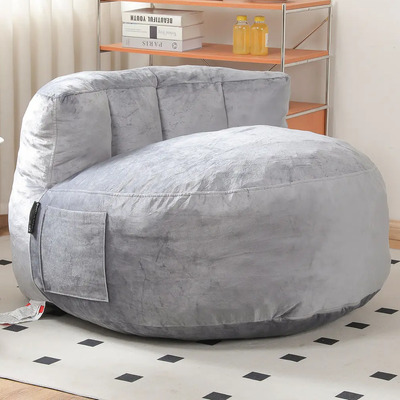 Sillón Puff Gigante Relleno Sofá Perezoso Bean Bag Sala Color Gris | Envío gratis