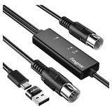 Cable Midi Usb C Con Adaptador Tipo C A Usb, Cable Midi Fasg