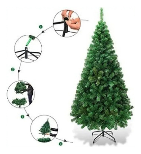 Árbol De Navidad Verde Pascua Con Base Armado Facil