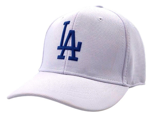 Gorra Los Angeles Cerrada Alto Relieve Flex Blanco Azul