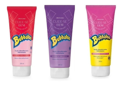 Loção Hidratante Bubbaloo Tutti Frutti, Uva E Morango 200ml