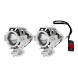 Kit Par Faros U7 Moto C/ Switch Universal Ojo Angel Led Lupa