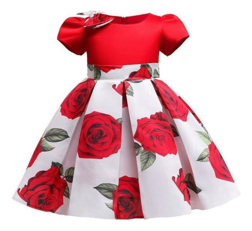 Vestido De Fiesta Con Estampado De Flores For Niños Y Niñas