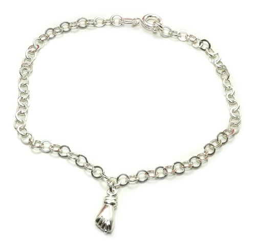 Pulseira Feminina Figa  Elo Prata Legítima 925