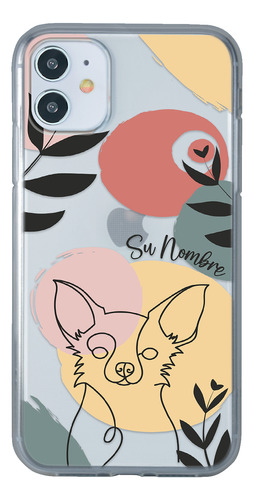 Funda Para iPhone Mujer Perrito Chihuahua Minimal Nombre