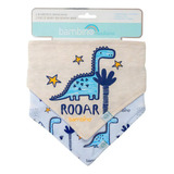 Bambino Set 2 Piezas Babero Bandana Variedades Dinosaurio Celeste