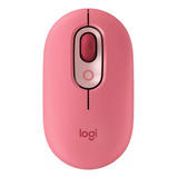 Logitech Mouse Inalámbrico Pop Heartbreaker Con Botón Emojis Color Rosa