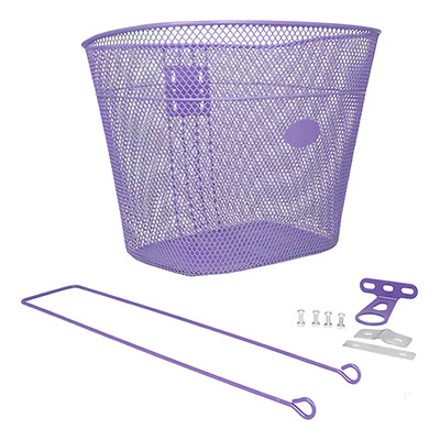 Canastilla Para Bicicleta Retro R26 Con Soporte Morada Índigo
