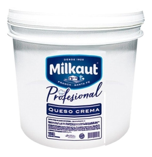 Queso Crema Milkaut X 3.6 Kg Sin Tacc Balde Para Reposteria