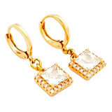 Aretes Arracadas Largas Oro Laminado 18k Huggies Colgantes