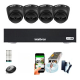 Kit Cftv 4 Câmeras Black Full Hd 1080p 2mp Dvr Intelbras 4ch