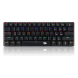 Redragon K% Mini Teclado Mecánico Juegos 61 Teclas Sin Llave