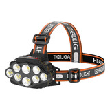 Faro De Cabeza 8 Led Impermeable Para Pesca Camping Cobrable