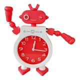 Reloj Niño Robot De Mesa Rojo Infantil