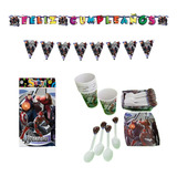 Kit Decoracion Completo Vasos+platos Avengers 12niños