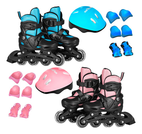 Patins Roller Ajustável Infantil Com Kit Proteção Completo