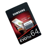 Memoria Micro Sd 64gb 100 Mbs Samsung Evo Plus Clase 10 4k