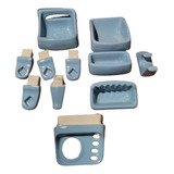 Kit Antigüo De Accesorios Para Baño De Ceramica Capea Azul