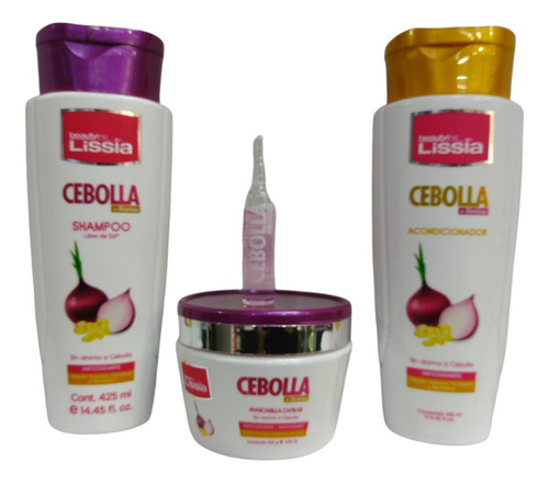 Kit Cebolla Shampoo+acondicionador+mascarilla+ampolletas