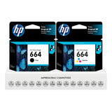 Kit Cartuchos Originais Hp 664 Preto + Color Deskjet 1115 2136 2676 3636 3776 3790 4676