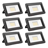 Combo X6 Reflectores Led Exterior Candela 30w Luz Cálida