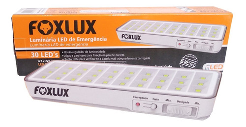Luminária Emergência 30led Bivolt Foxlux 17.16