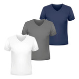 Kit 3 Camisetas Básicas Egípcio Masculina Gola V Manga Curta