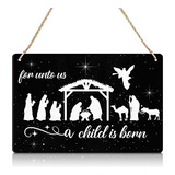 Letrero De Madera De Jesus Para Unto Us A Child Is Born Nati