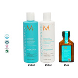 Pack Aceite, Shampoo Y Acondicionador Hidratante Moroccanoil