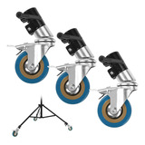 0.87inch/22mm Light Stand Wheels Set 3pcs, Heavy Duty Photog