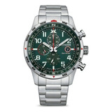 Reloj Citizen Ecodrive Chrono Ca079181x Hombre Color De La Malla Plateado Color Del Bisel Verde Color Del Fondo Verde