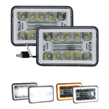 Par Faros Unidad 4x6 26 Led Rectangular Bicolor Arillo Gel F