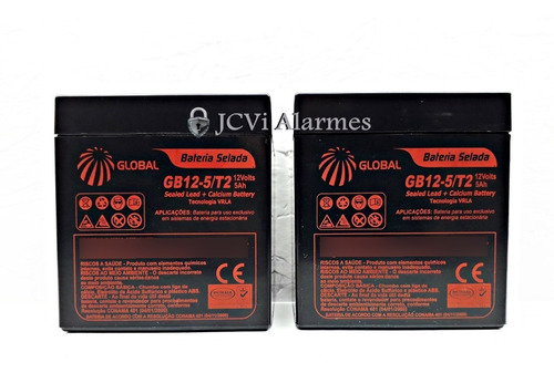 Kit 2 Baterias Global Hr1221w F2 12vdc 21w (5ah) Sms / Apc 