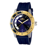 Reloj De Poliuretano Azul Con Esfera Azul Especial Para Homb