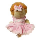 Vestido Pet Barbie + Lacinho, Roupas Para Cães E Gatos.