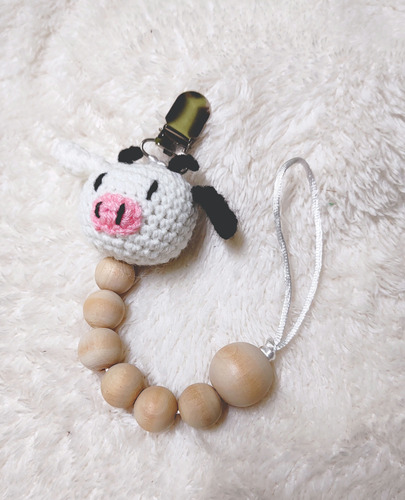 Portachupete Animal Tejido Crochet Bebé Ajuar Nacimiento 