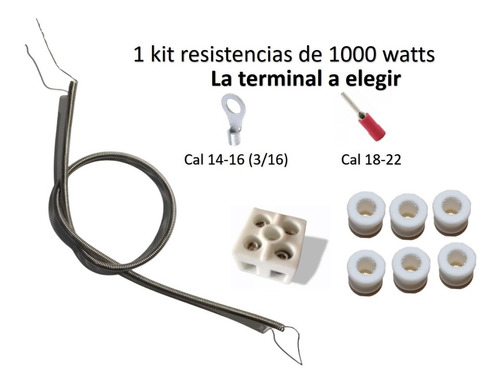 Kit Resistencia De 1000 Watts Alambre Nicrom