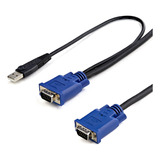 Cable Kvm De 4,5m Usb Vga Delgado 2-en-1