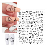 Stickers Autoadhesivos Para Uñas - Corazones - Nail Art