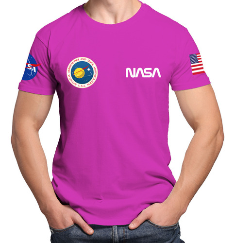 Camiseta Masculina Nasa Espace Geek Nerd Estilosa Colorida