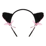 Diadema Orejas De Gato Neko Kawai Baby Maid Cosplay Negro 02