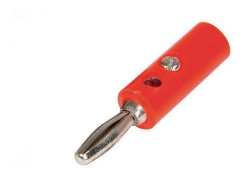 Conector Banana Macho Con Tornillo Plug Dc - Rojo