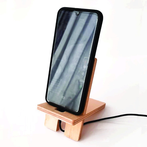 Stand Apoya Porta Celular Soporte iPhone Madera 