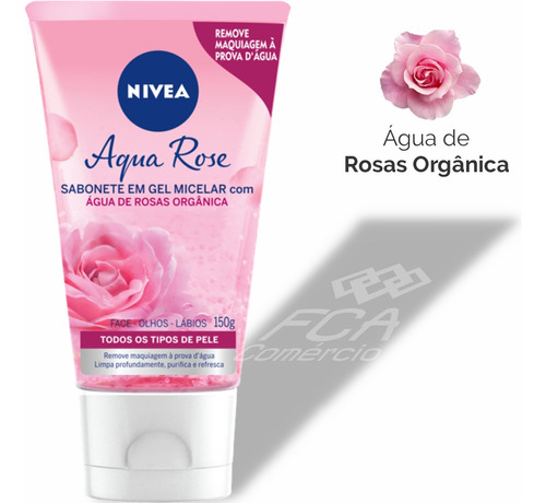 Nivea Aqua Rose Sabonete Facial Em Gel Micelar - 150g