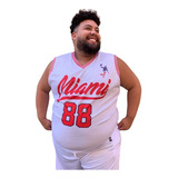 Camisa Regata Basquete Masculina Plus Size Dry Fit Miami 88
