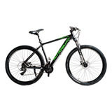 Bicicleta Mtb Firebird Alum R29 21v Full Shimano. Color Negro/verde Tamaño Del Cuadro L